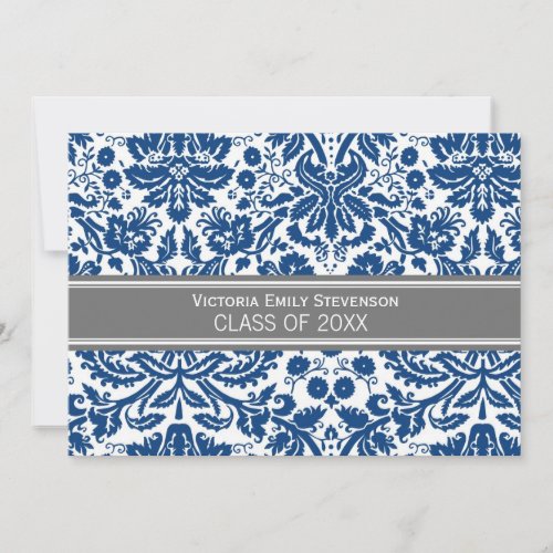Custom Graduation Party Invitation Blue Gray