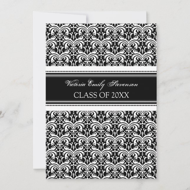 Custom Graduation Party Invitation Card Black (Front)