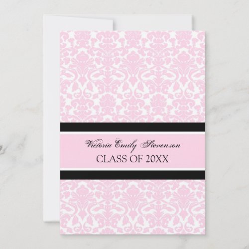 Custom Graduation Party Invitation Card Pink