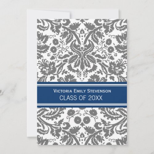 Custom Graduation Party Invitation Grey Blue
