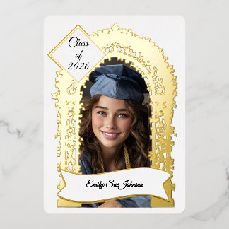 Custom Graduation Party Invitation Photo Collage Foil Invitation