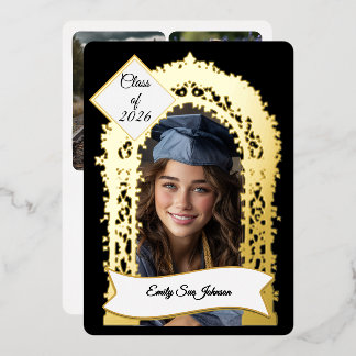 Custom Graduation Party Invitation Photo Collage Foil Invitation