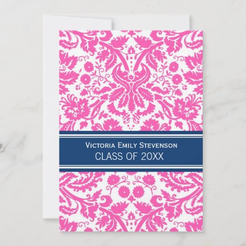 Custom Graduation Party Invitation Pink Blue