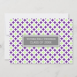 Custom Graduation Party Invitation Purple Gray