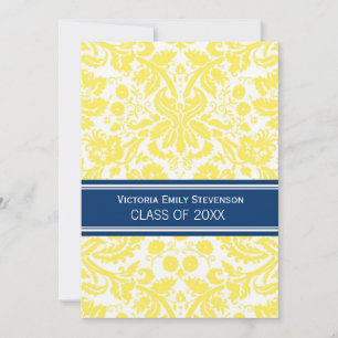 Custom Graduation Party Invitation Yellow Blue