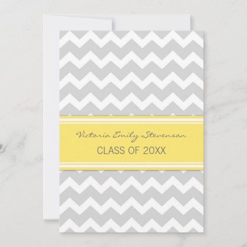 Custom Graduation Party Invitation Yellow Chevron