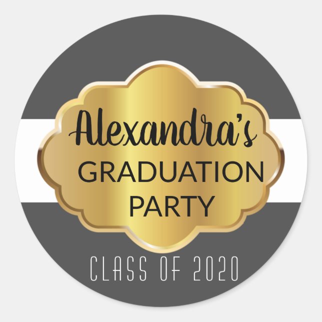 Custom Graduation Party labels (Front)