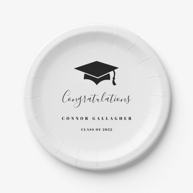 Custom Graduation Party Paper Plates, Plates (Front)