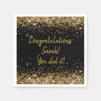 Custom Graduation Party Personalized Black & Gold