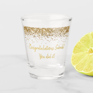 Custom Graduation Party Personalized Graduate Gold Shot Glass