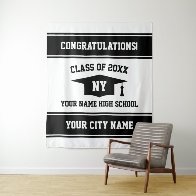 Custom graduation party photo booth backdrop (In Situ)