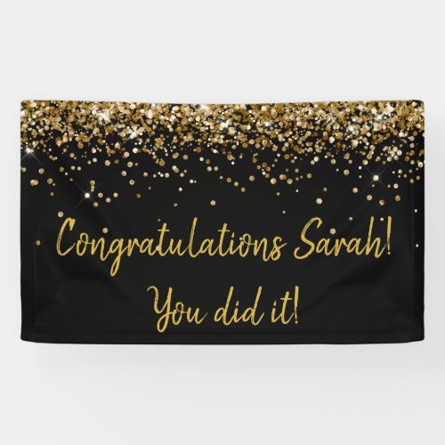 Custom Graduation Party Photo Booth Black  Gold Banner