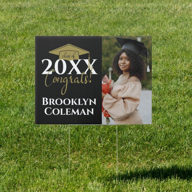 Custom Graduation Party Photo Yard Sign (Insitu)