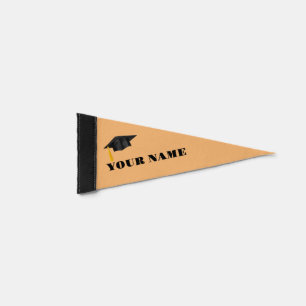 Custom graduation party sports with name pennant f flag
