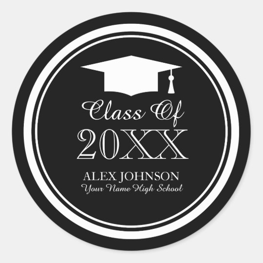 Custom graduation party stickers with graduate hat | Zazzle.com