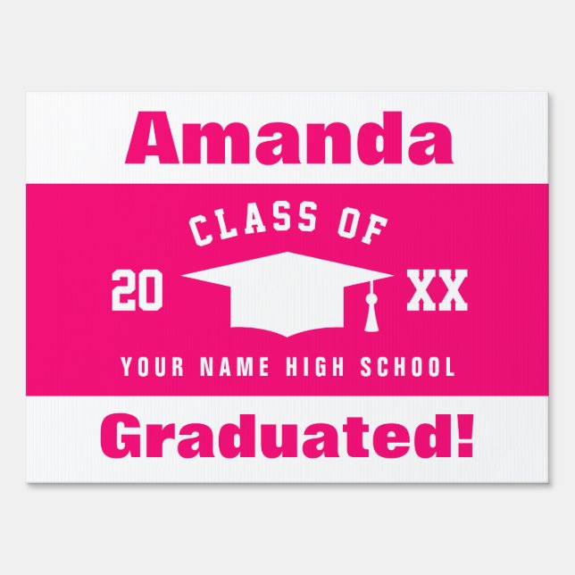 Custom graduation party yard sign for graduates (Front)