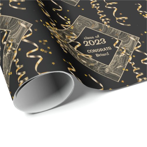 Custom Graduation Pattern Wrapping Paper Gift Wrap