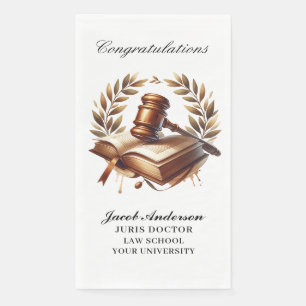 Custom Graduation Personalized JD Name Paper Guest Towels