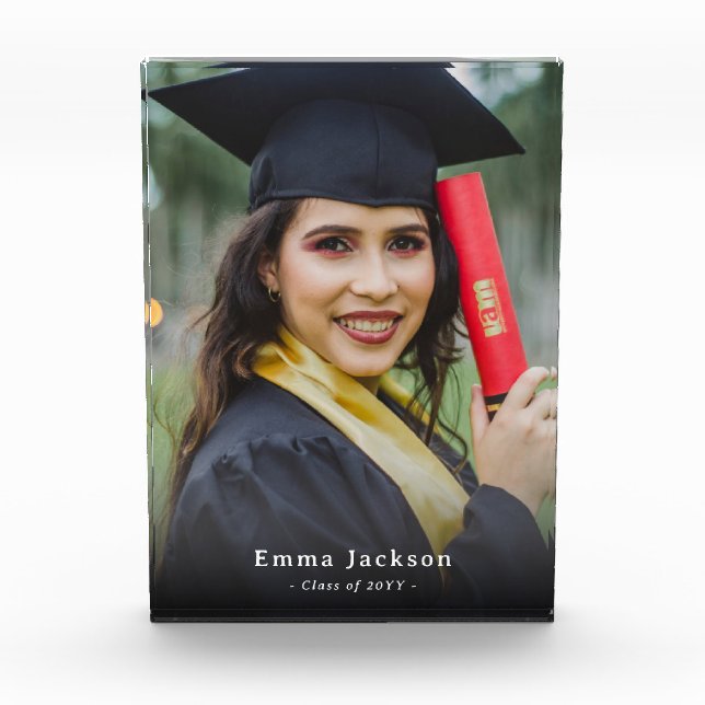 Custom Graduation Personalized Name & Photo Block (Front)