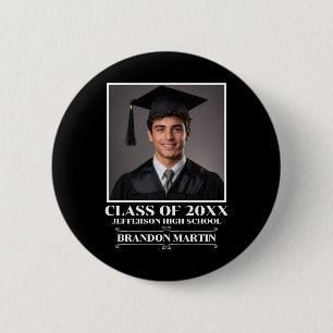 Custom Graduation Photo 2026 Graduate Proud Parent Button
