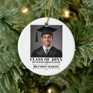 Custom Graduation Photo 2026 Graduate Proud Parent Ceramic Ornament
