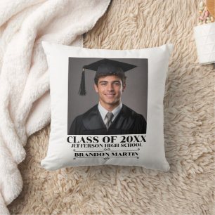 Custom Graduation Photo 2026 Graduate Proud Parent Throw Pillow