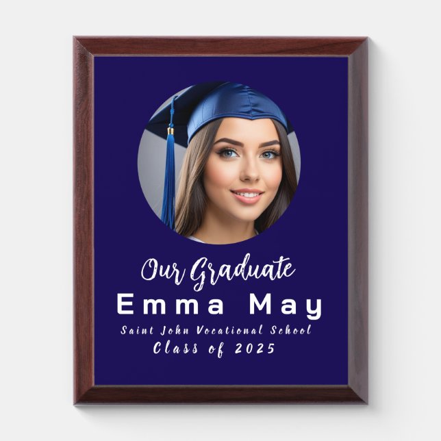 Custom Graduation Photo Award Plaque (Vertical)