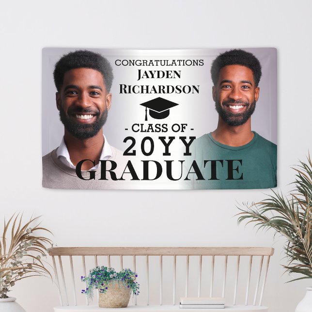 Custom Graduation Photo Collage Congrats Grad 2026 Banner (Graduation Photo Collage Custom Grad Congrats Banner
)