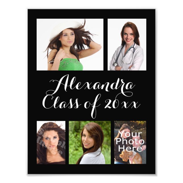 Custom Graduation Photo Collage Print (Front)