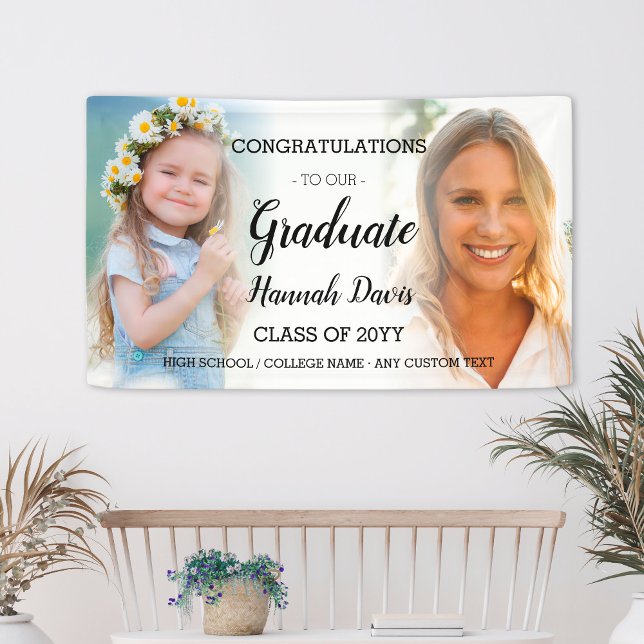 Custom Graduation Photo Collage Script Calligraphy Banner (Custom Graduation Photo Collage Script Calligraphy Banner
)