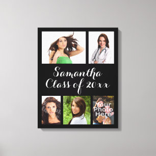 Custom Graduation Photo Collage Wrapped Canvas Print