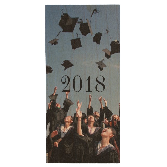 Custom Graduation Photo Monogram USB Flash Drive (Front Vertical)