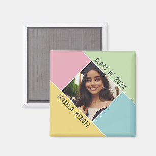 Custom Graduation Photo Name Class Whimsical Magnet