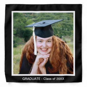 Custom Graduation Photo on Black Bandana