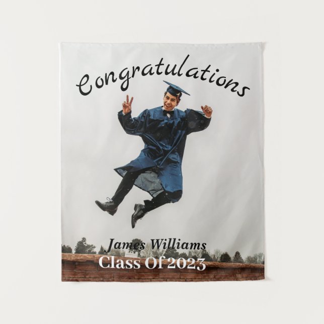 Custom Graduation Photo Tapestry (Front)