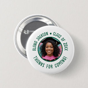 Custom Graduation Photo Thank You Favor Button