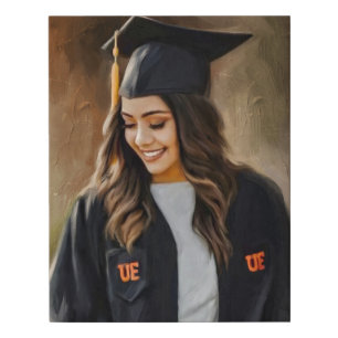 Custom graduation portrait from photo faux canvas print