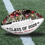 Custom Graduation Senior Photo Football<br><div class="desc">Congrats Grad! Show your appreciation with this personalized, one-of-a-kind graduation football gift. Complete with the grad’s name, the class year, the name of their school or college, and 4 photos of the player, this unique gift will have them feeling extra special on their graduation day. This custom football will last...</div>