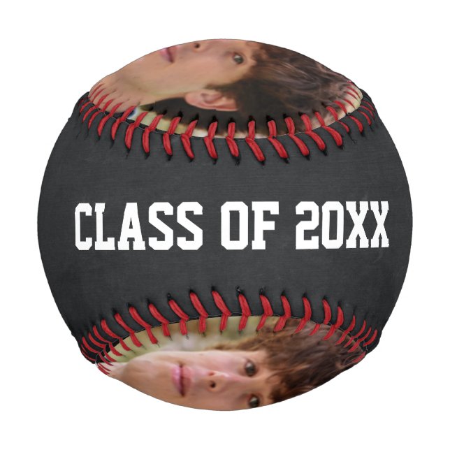 Custom Graduation Senior Photo Picture Baseball (Back)