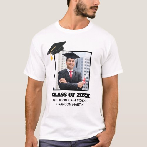 Custom Graduation Senior Portrait Photo 2024 Class T_Shirt