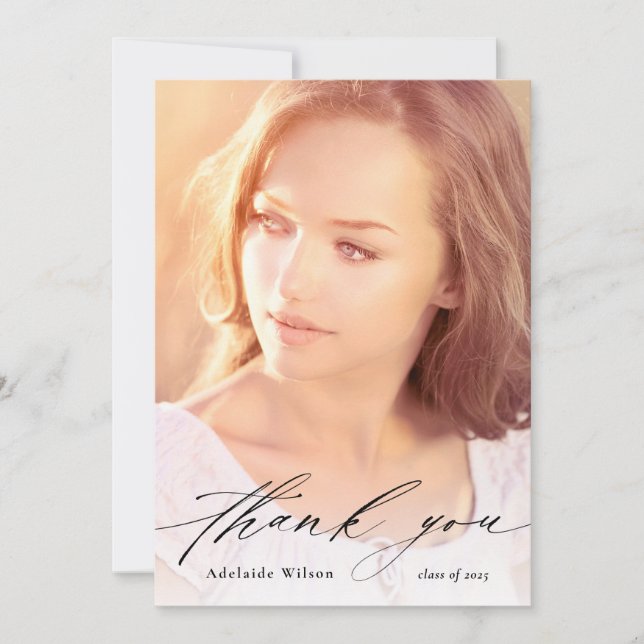 Custom Graduation Thank You with Full Photo (Front)