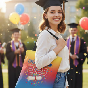 Custom Graduation Tote Bag - Canvas Tote with Date