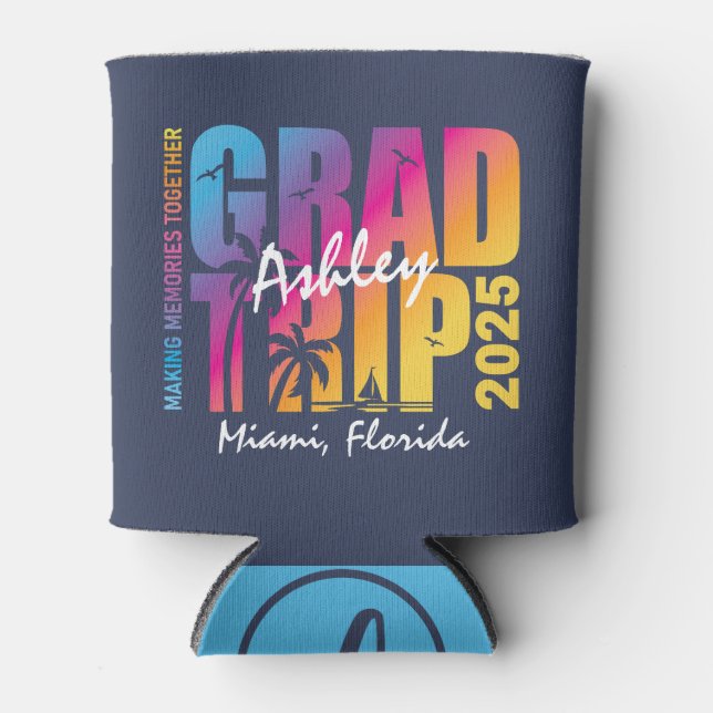 Custom Graduation Trip Group Matching Can Cooler (Front)