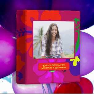 Custom Graduation Tropical Guest Book Binder