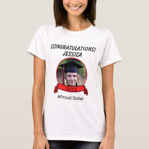 Custom Graduation With Graduate Photo And Name T_Shirt