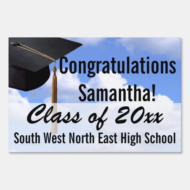 Custom Graduation Yard Sign, Blue Sky Banner Yard Sign
