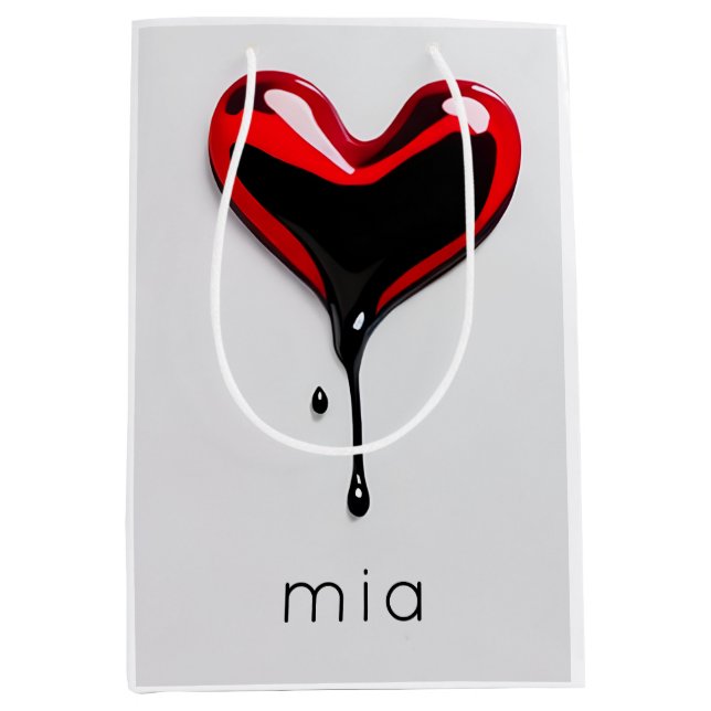 Custom Graffiti Heart Gift Bag – Drip Pop Art (Front)