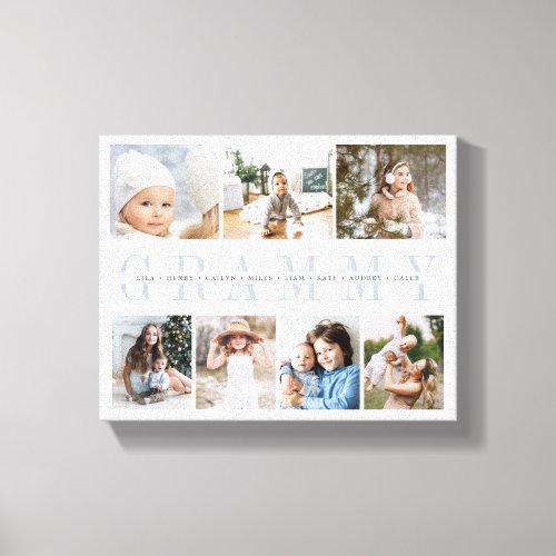 Custom Grammy 7 Photo Grandchildren Collage Canvas Print