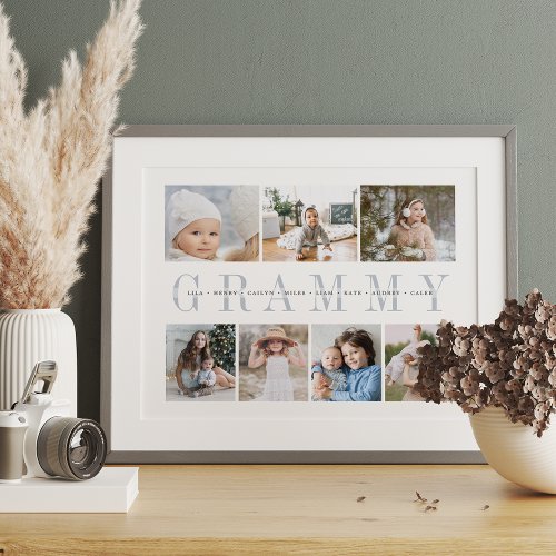 Custom Grammy 7 Photo Grandchildren Collage Print