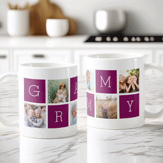 Custom Grammy Photo Collage Coffee Mug